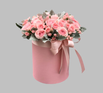 «Roses And Dusty Miller Box»