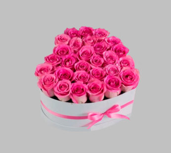 «36 PINK ROSES IN A HEART BOX»
