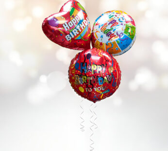 «Three «Happy birthday» foil balloons»